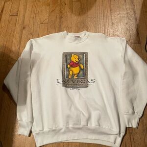 Disney White Crewneck Sweater with Pooh Graphic